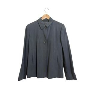 Vintage Women's Banana Republic Gray 100% Silk Button Front Jacket Size 4